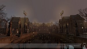 3d model gothic city pack cemetery