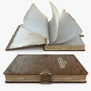 old engraved book rigged 3D model