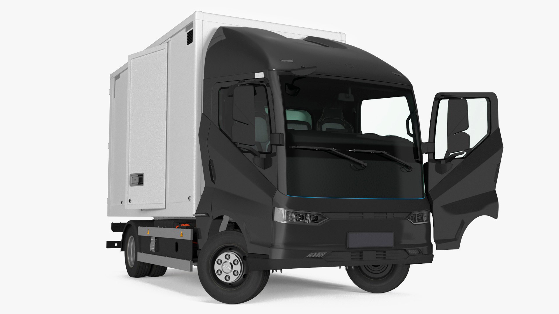 Modern Truck Black Rigged for Maya 3D model preview