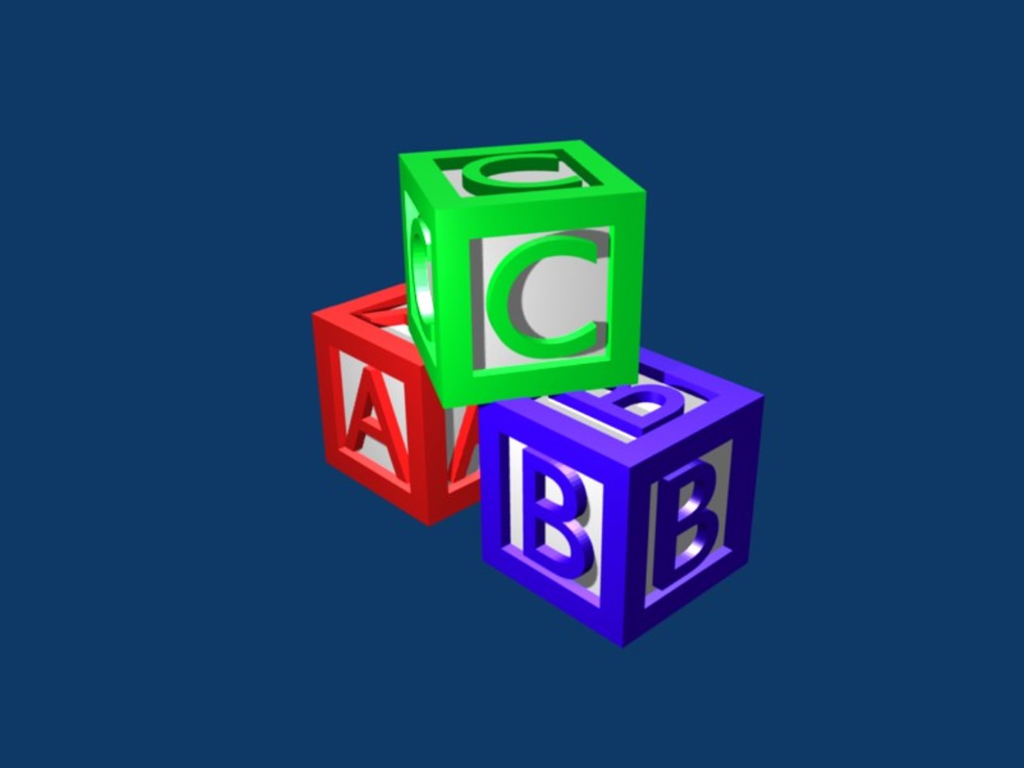 Free Abc Toy Dice 3d Model