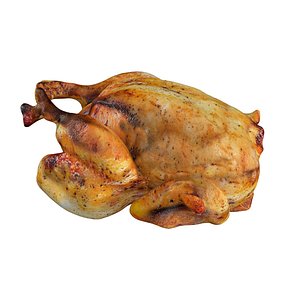 3D Chicken roasted whole model