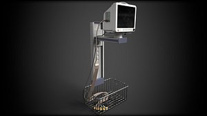 EKG Monitor - Game Ready - Low Poly PBR 3D Model