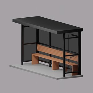3D model bus stop