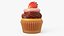 3D Strawberry Chocolate Cupcake model