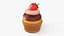 3D Strawberry Chocolate Cupcake model