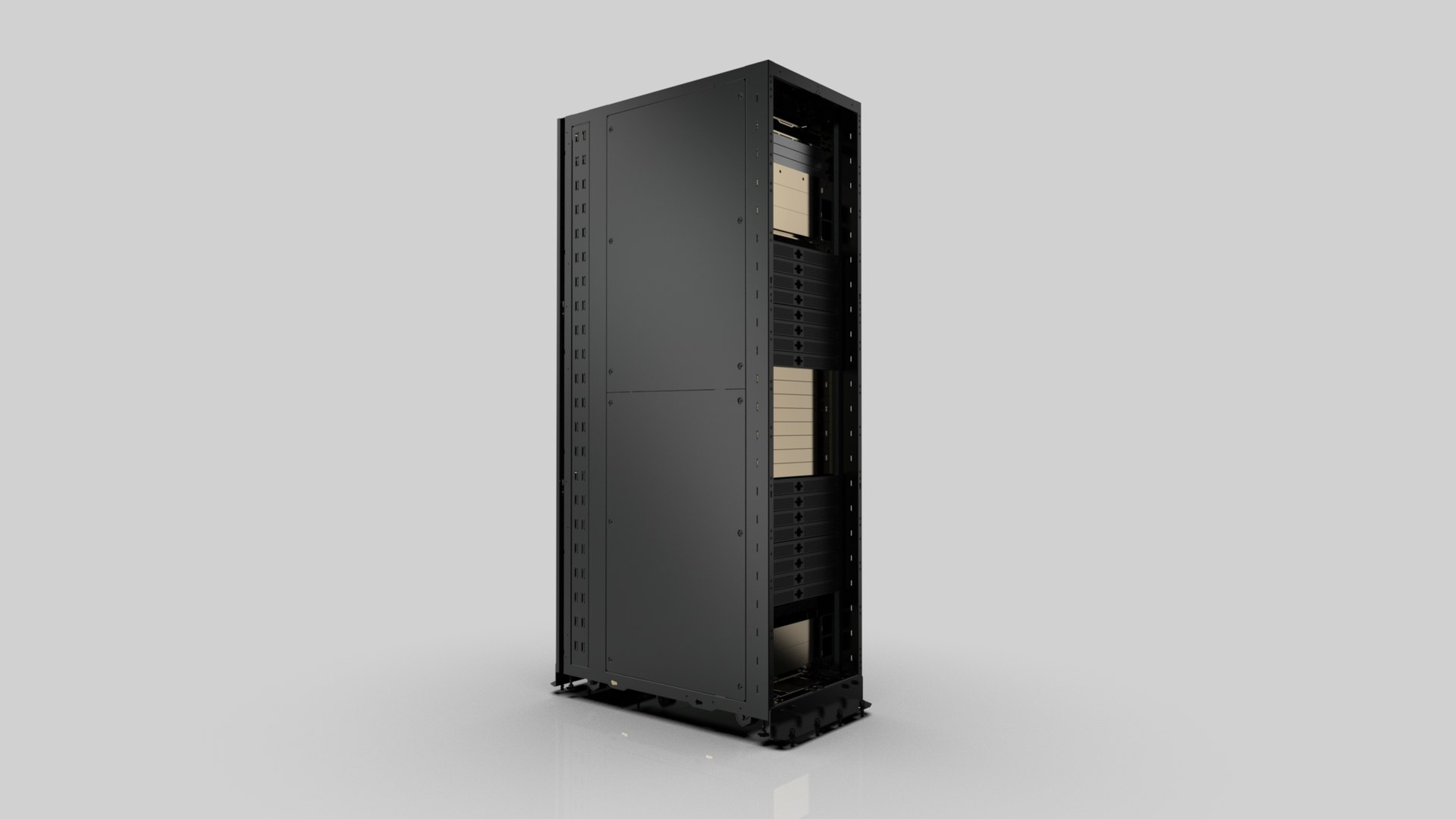 Data Center Server RackHigh PolyPBR FBX OBJ STLIndustrial Cabinet Model ...