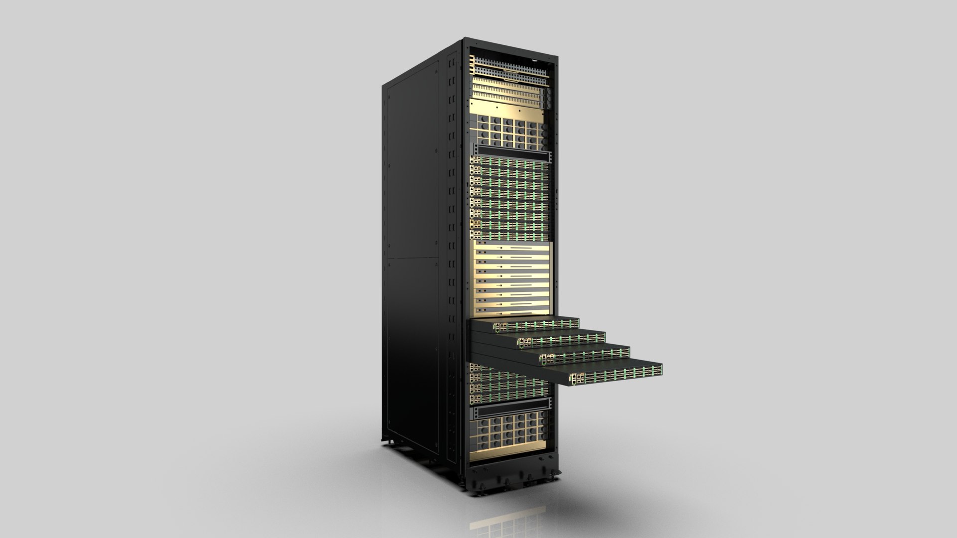 Data Center Server RackHigh PolyPBR FBX OBJ STLIndustrial Cabinet Model ...