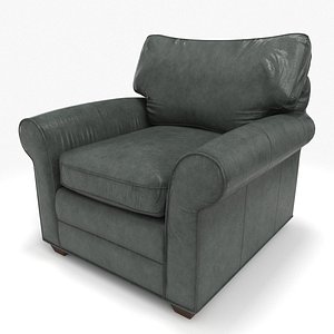 Ethan Allen Bennett Roll-Arm Leather Chair model