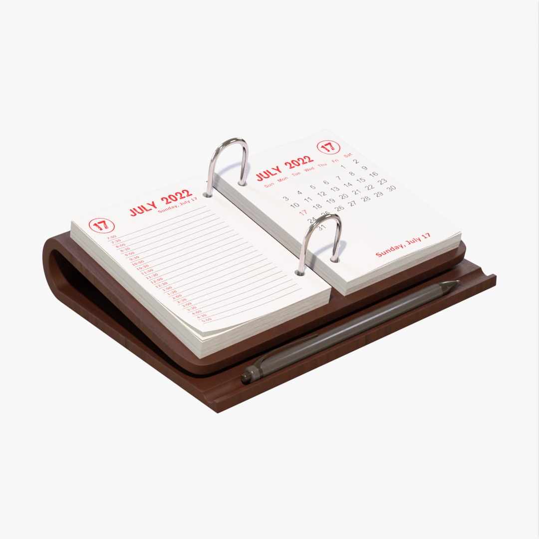 Desk Calendar 04 3D model - TurboSquid 1848495