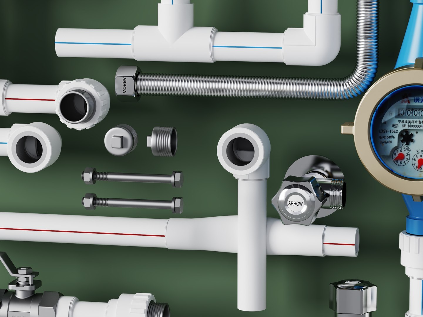 PPR Pipe Water Meter Plumbing Hardware Pack 3D model https://p.turbosquid.com/ts-thumb/i4/CHFhBI/OH/14/jpg/1780911325/1920x1080/fit_q87/6b9bdb311482109bf8596e8844c5c892c3d51f55/14.jpg