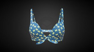 3D Girls Printed Bra V2 In Low Poly model