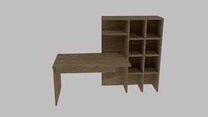 3D desk bookcase