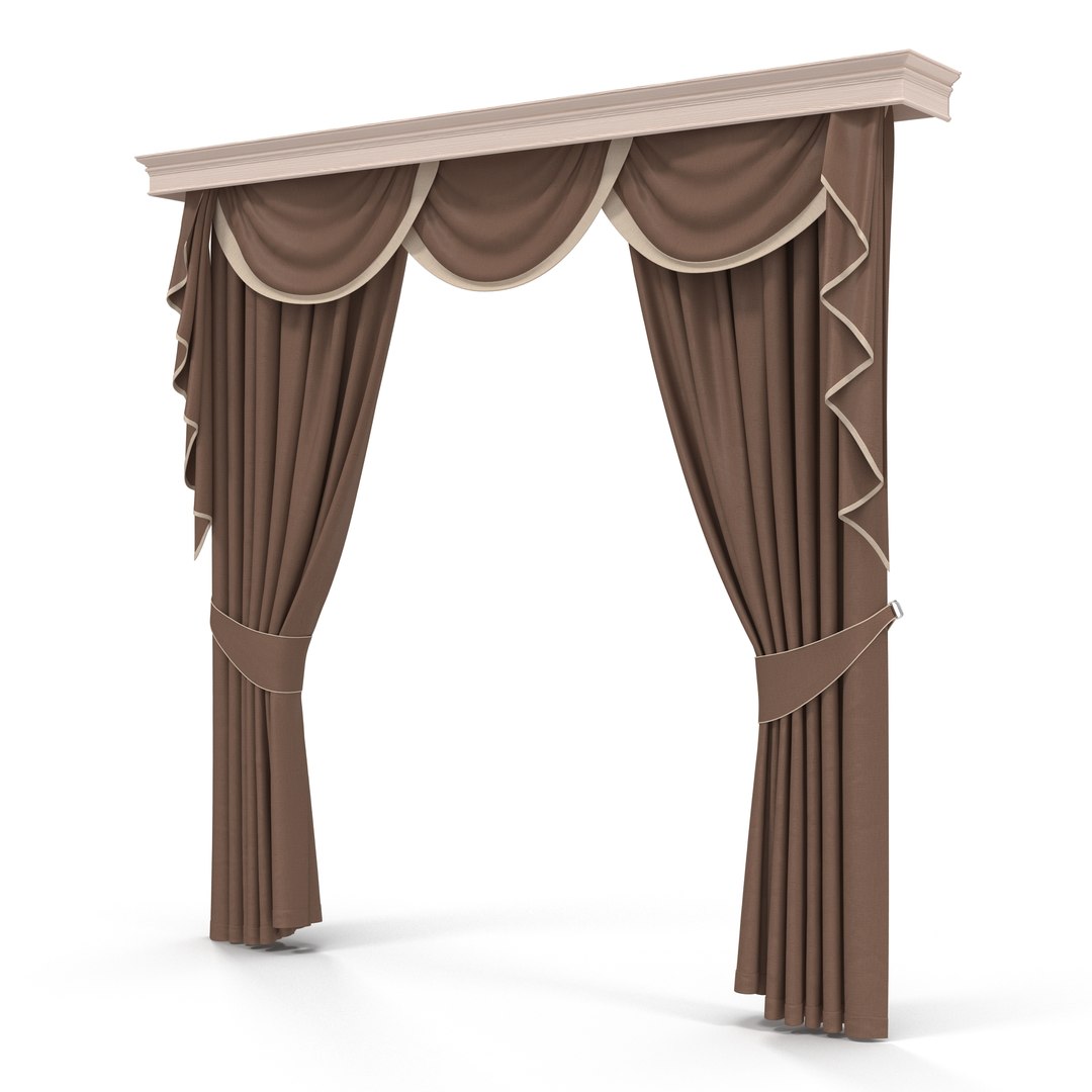 Curtain 6 Brown 3D model preview