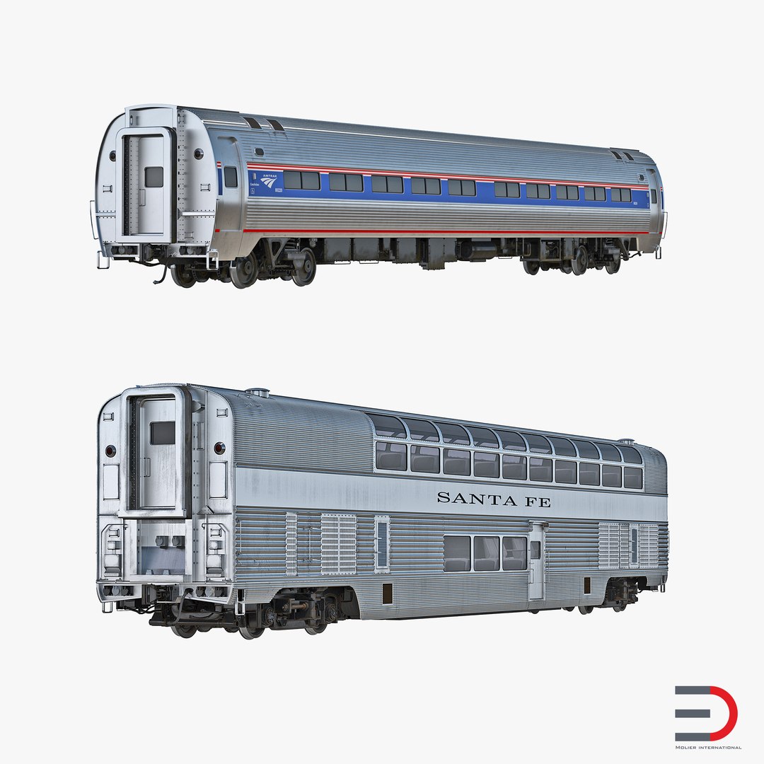 Railroad Passenger Cars Collection 3D model preview