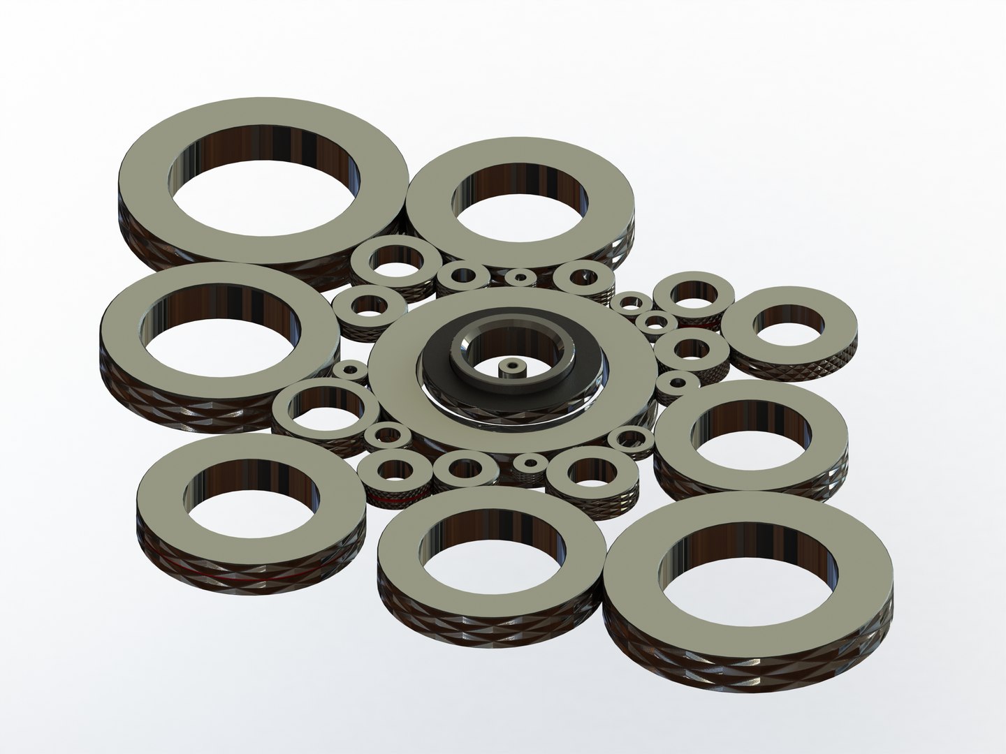 3D Cylindrical Ring Gages Set for Measuring Range 8 to 175 mm