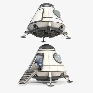 Future science fiction spacecraft lander 3D model