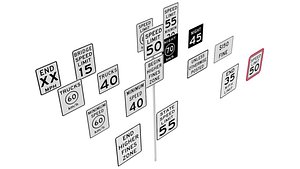 3D road sign series model