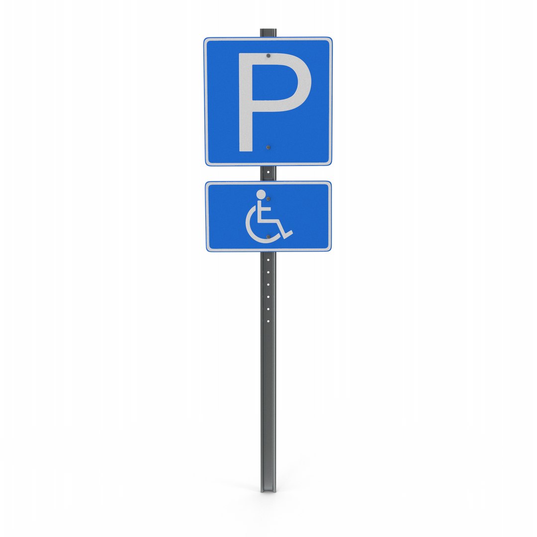 3D Handicap Parking Road Sign model https://p.turbosquid.com/ts-thumb/i4/dvDcRr/gE/handicapparkingroadsign.h01.2k/png/1678813198/1920x1080/fit_q87/9c79af7df2b68b46b602642c3ede533944c8f284/handicapparkingroadsign.h01.2k.jpg