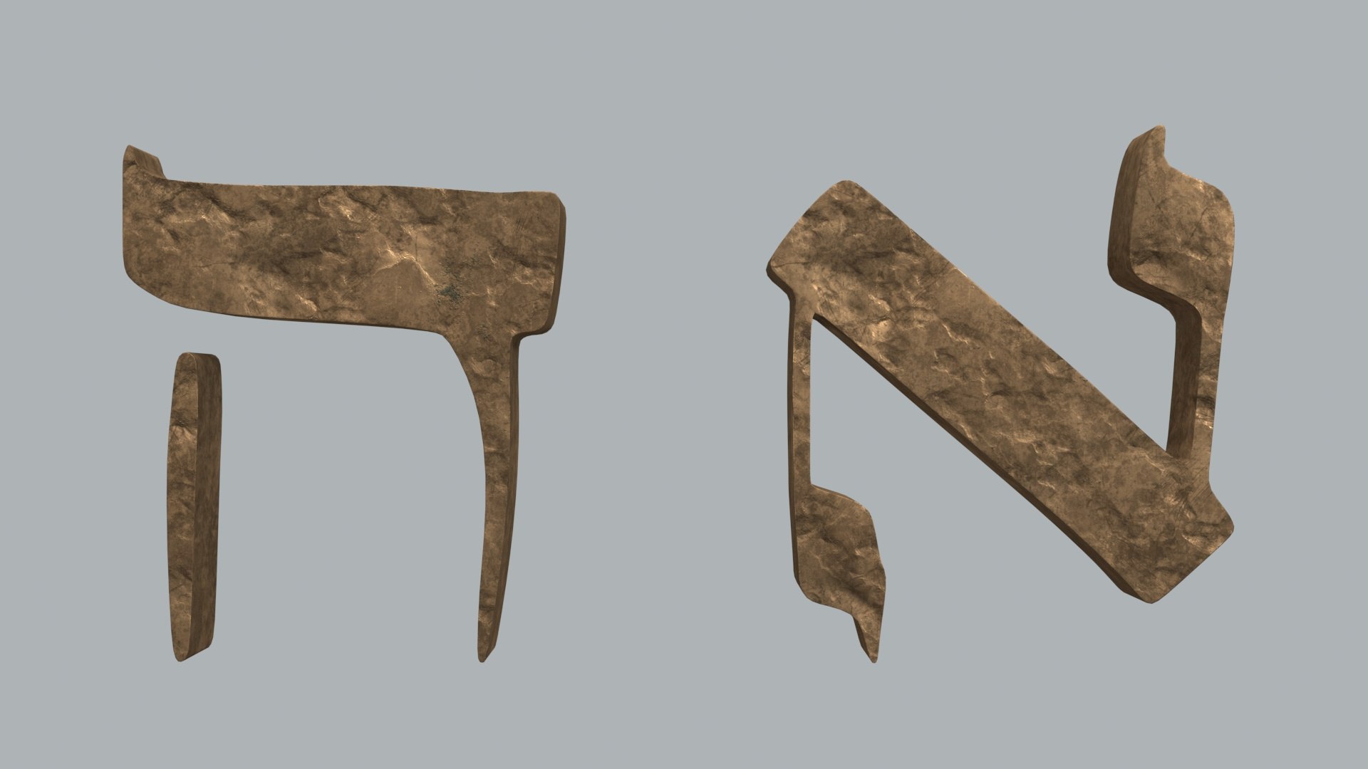 3D Hebrew Alphabet Bronze TurboSquid 1937310