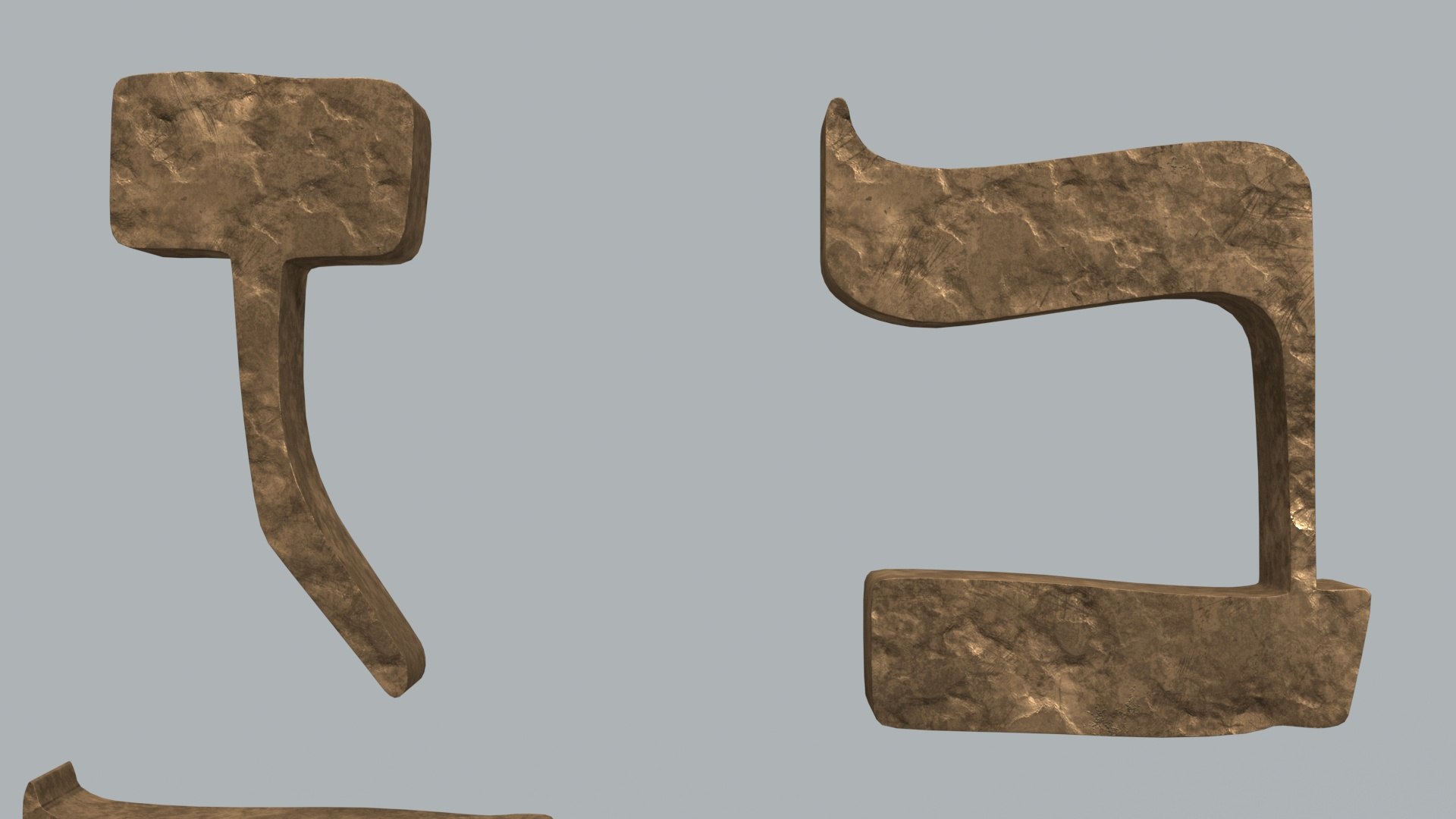 3D Hebrew Alphabet Bronze TurboSquid 1937310