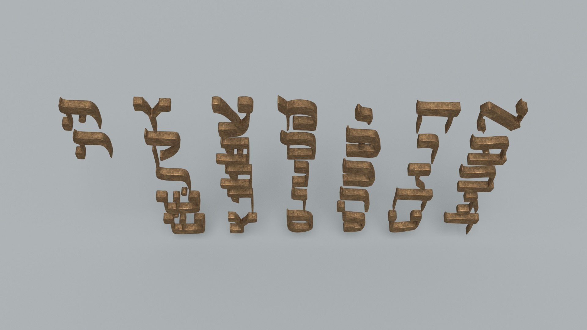 3D Hebrew Alphabet Bronze TurboSquid 1937310