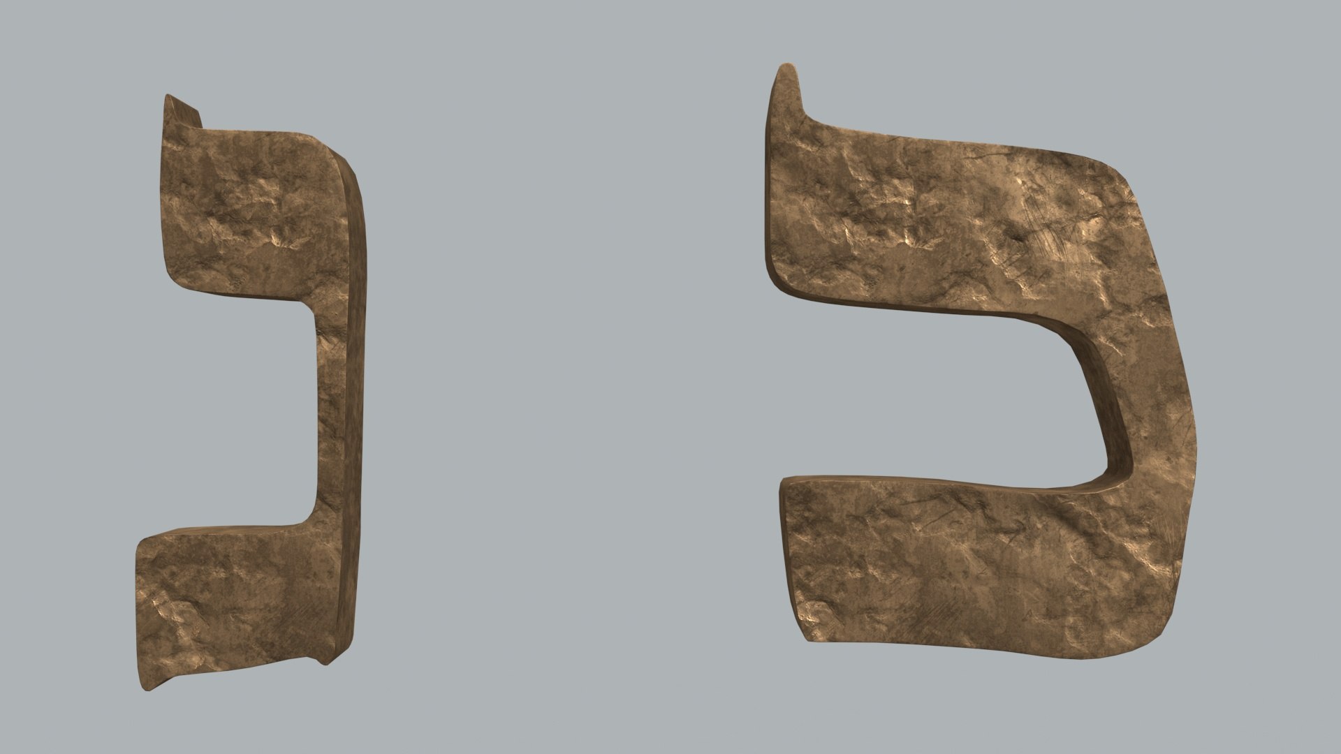 3D Hebrew Alphabet Bronze TurboSquid 1937310