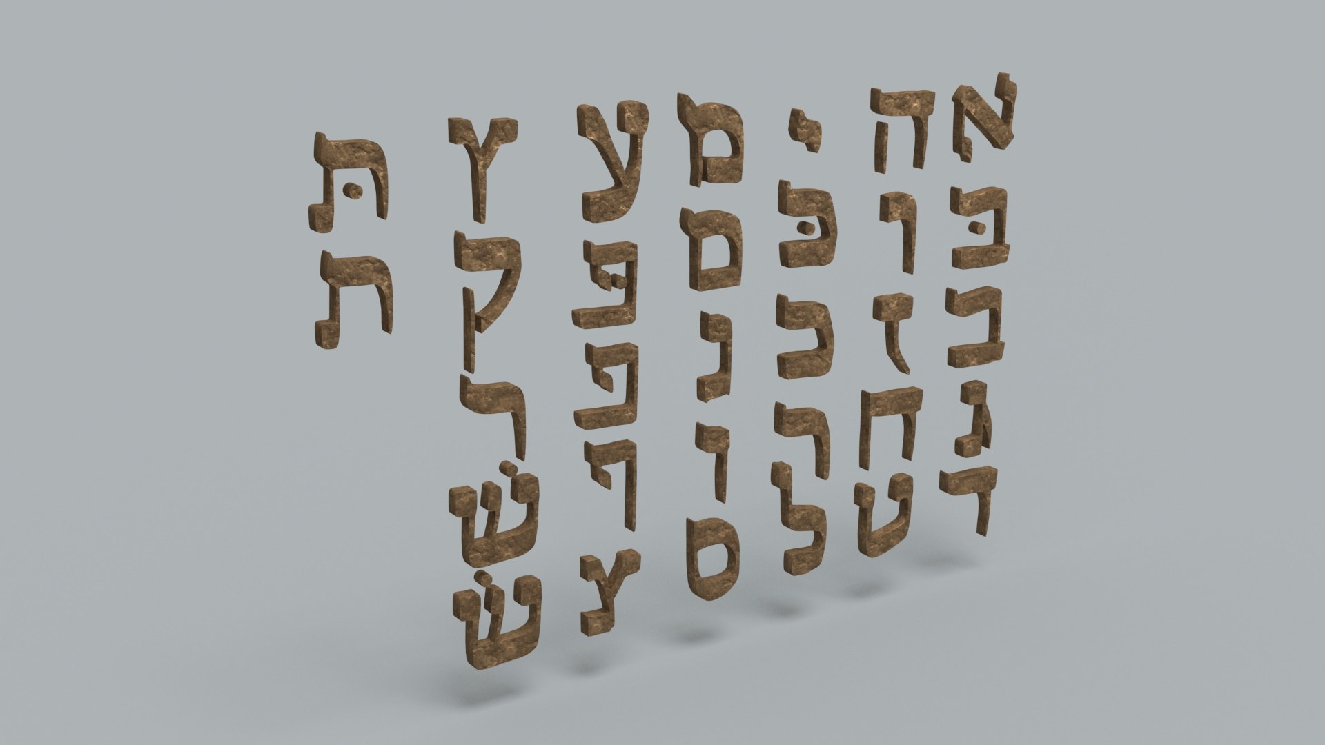 3D Hebrew Alphabet Bronze TurboSquid 1937310