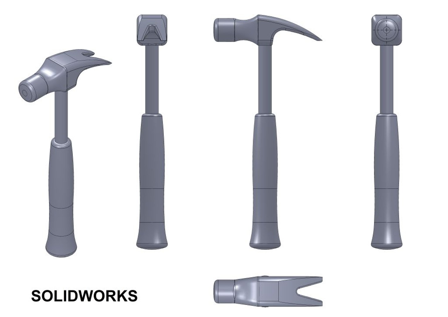 3d hammer metal model