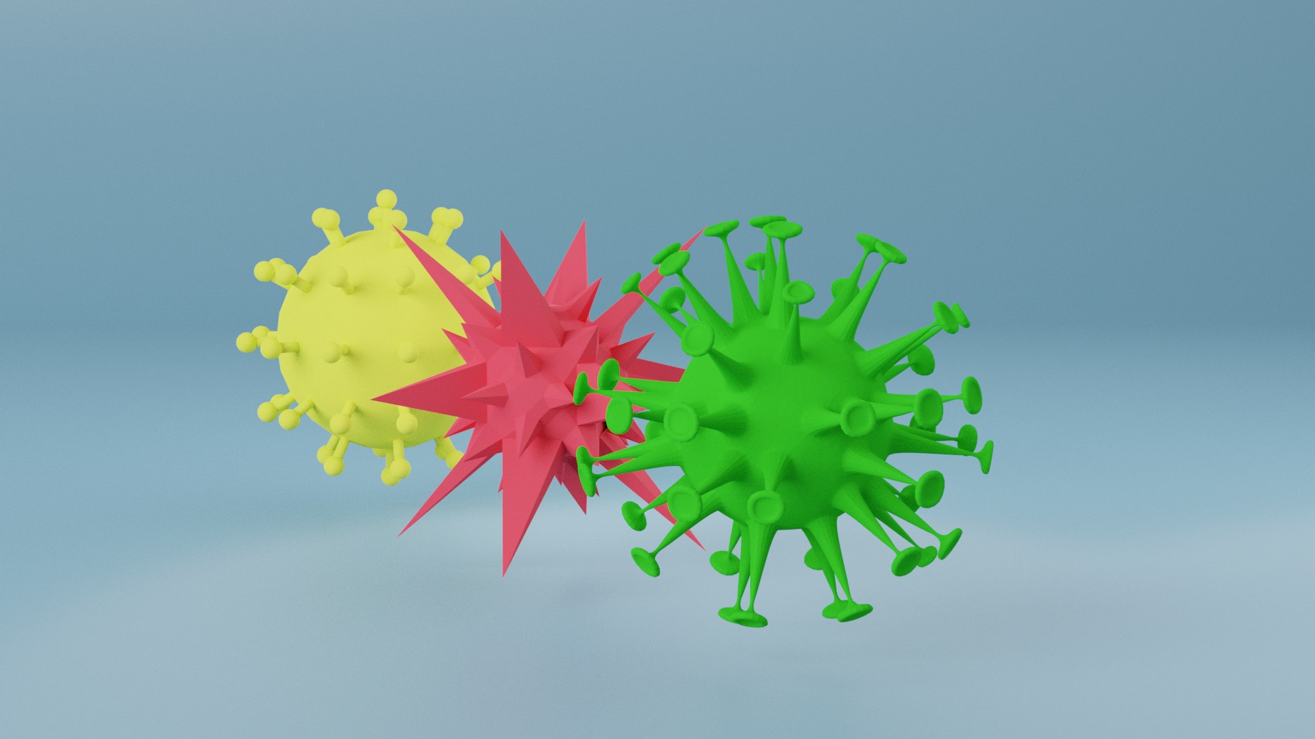 3D Model Cartoon Virus Collection Low-poly 3D Model - TurboSquid 1974601