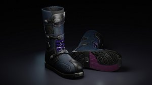 3D Motorcycle Boots Low-poly 3D model