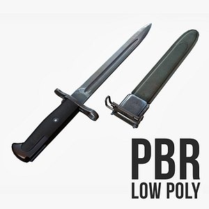 M1 Bayonet and M7 Scabbard Low Poly