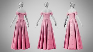Dress 08 Tickle Me Pink With Design 3D