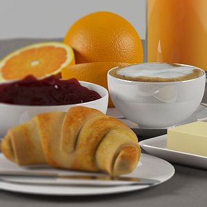 3d model french breakfast
