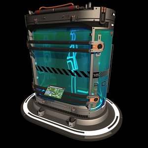 futuristic sci fi cryopod 3D model