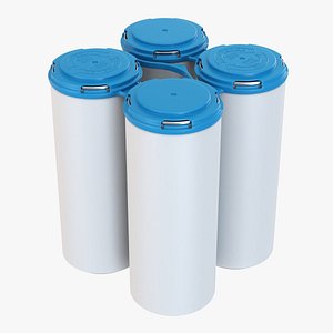 3D model Slim Can 250ml Clip Pak Carrier Handle Quadpak