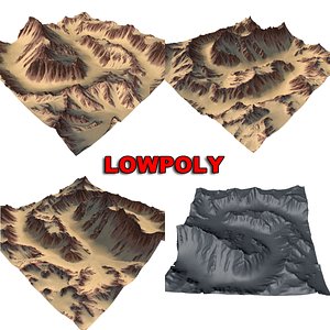 desert terrain 3D model