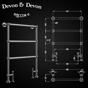 3D heated towel rails devon model