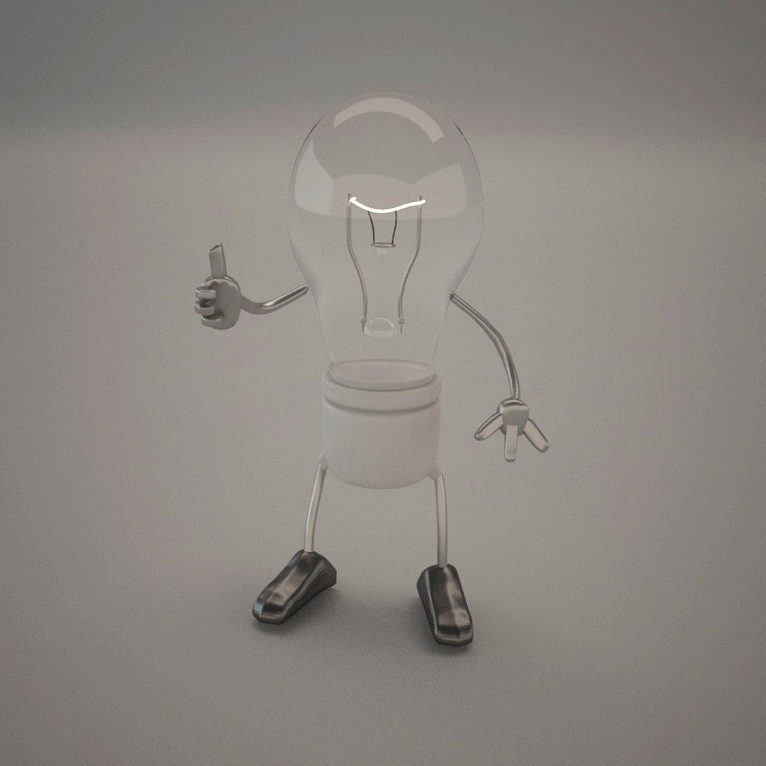 Character Light Bulb 3d Model