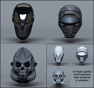 3d scifi helmets -
