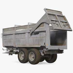 agricultural trailer dirty rigged 3D model