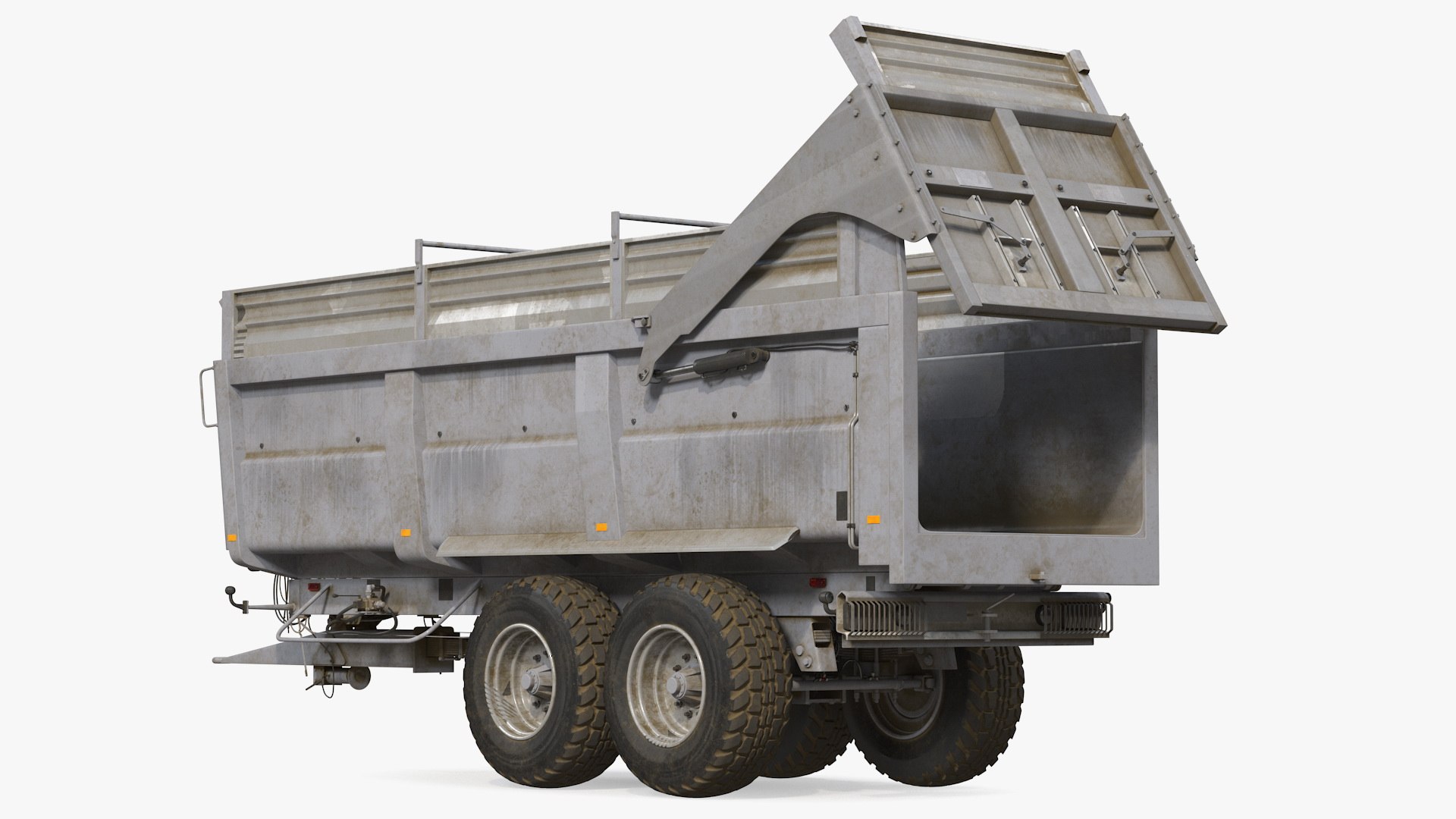 Agricultural Trailer Dirty Rigged 3D model preview