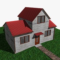 Game Ready Wooden house with interior