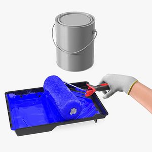 Hand with Painting Equipment Collection 3D model