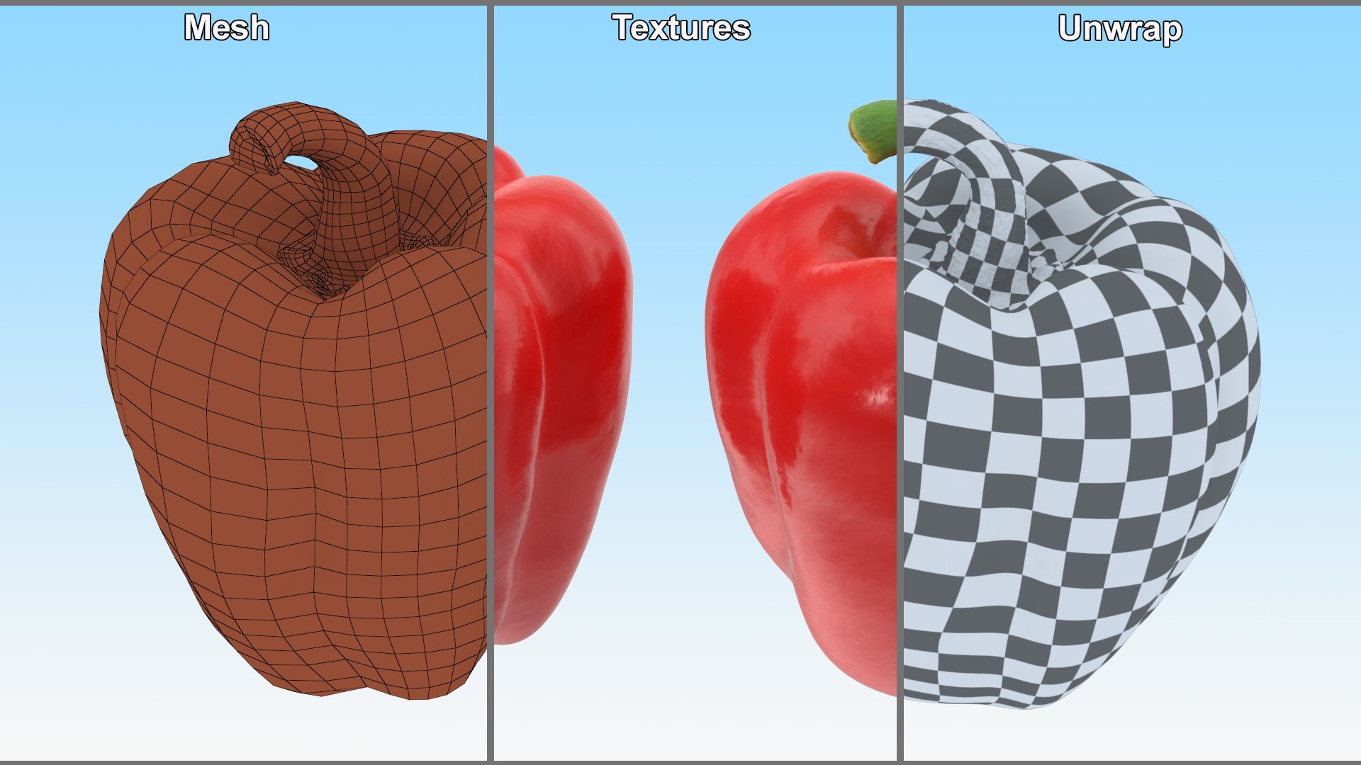 Fresh Peppers Collection 4 model https://p.turbosquid.com/ts-thumb/i5/MdTrFb/RQ/freshpepperscollection43dsmodel030/jpg/1682543692/1920x1080/fit_q87/1c41b460e28e5ad03a44dea09ca2ee33487fc9a1/freshpepperscollection43dsmodel030.jpg