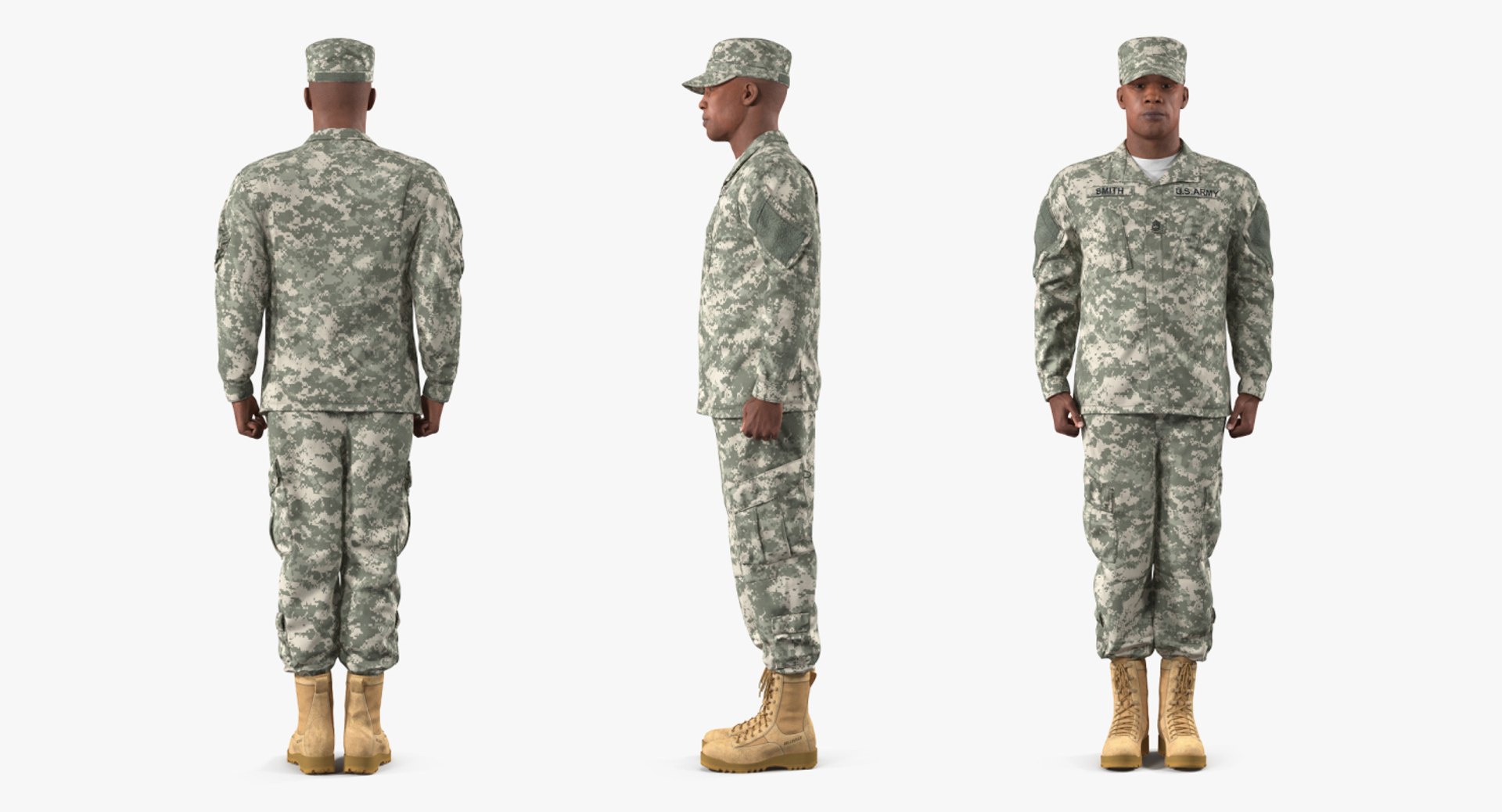 3D African American Soldier Standing - TurboSquid 1413551