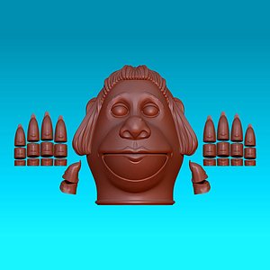 Titere bocon y 2 parpados - Mouth puppet and 2 eyelids model