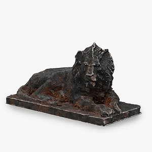 Iron Lion Sculpture 3D model