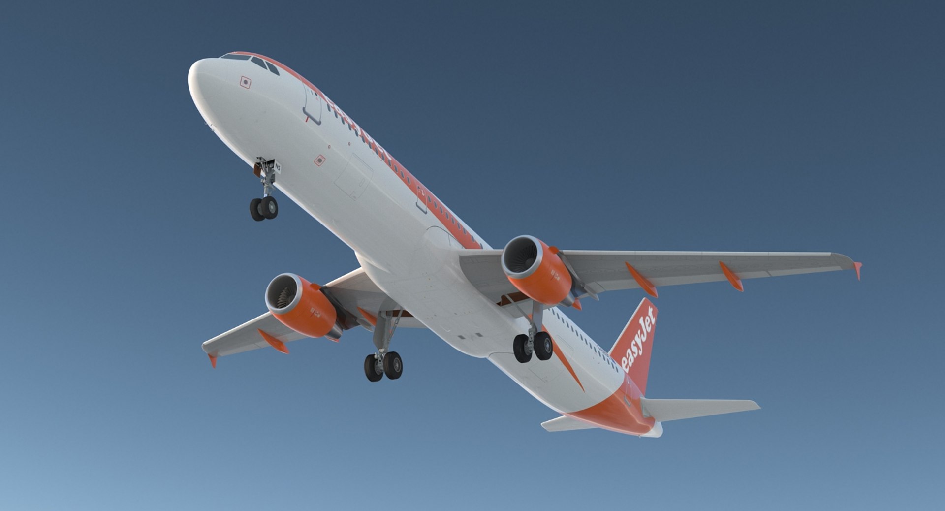 Airbus A321 EasyJet Airline 3D model preview