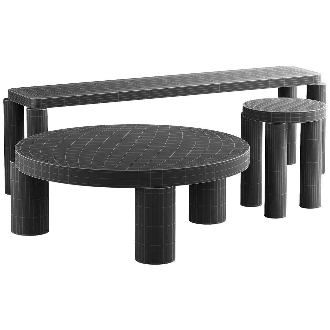 3D 310 Resident Offset Coffee Side Table Model - TurboSquid 2070010