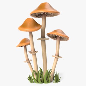 cartoon tall mushrooms model